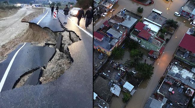 Köprü kapatıldı, yollar çöktü