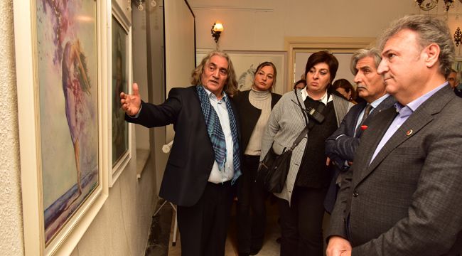 Bornova’da suluboya resimleri sergileniyor
