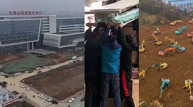 Çin'in ilk "coronavirüsü hastanesi" 2 günde açıldı