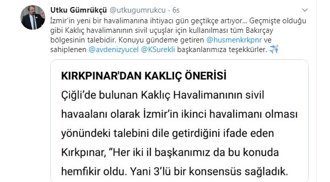 "TÜM BAKIRÇAY BÖLGESİNİN TALEBİDİR"