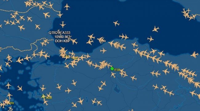 İstanbul hava sahasında uçak yoğunluğu