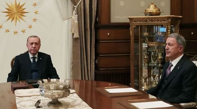 Cumhurbaşkanı Erdoğan, Bakan Akar ile görüşüyor