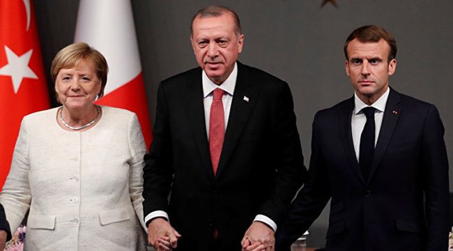 Cumhurbaşkanı Erdoğan, Merkel ve Macron ile görüştü