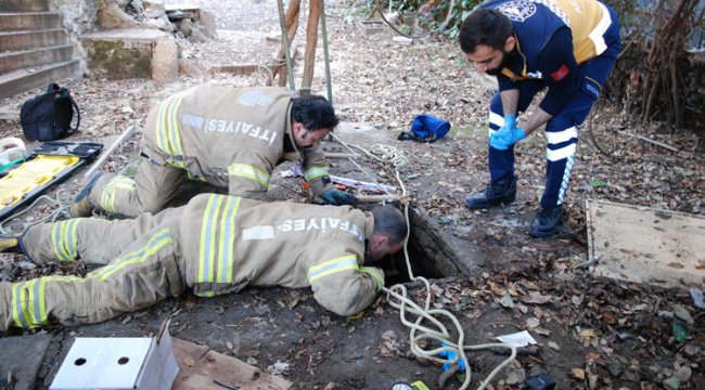 Kadıköy'de su kuyusuna düşen vatandaş kurtarıldı