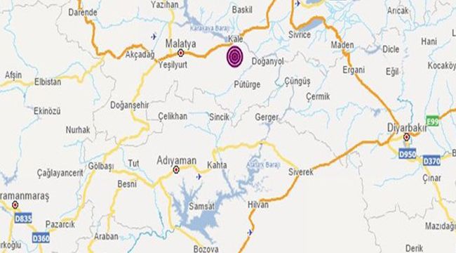 Malatya'da 4,9 büyüklüğünde deprem