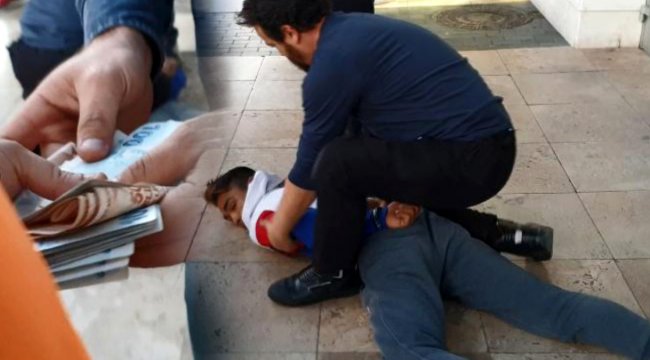 Polisten kaçabilmek için elindeki şantaj paralarını sokağa saçtı