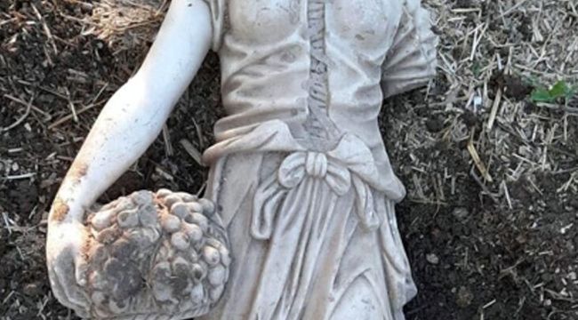 140 santimlik kadın haykeli ile yakalandı