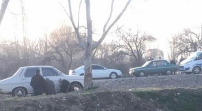 65 yaş üstü 3 kişi otomobilin arkasına saklandı