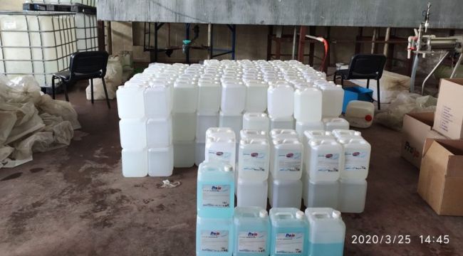 Emniyet, 2 ton 600 litre el dezenfektana el koydu