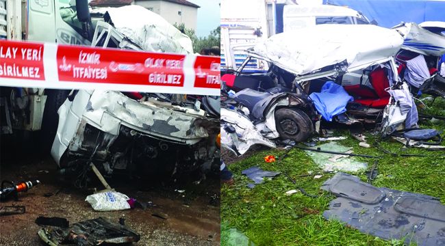 İZMİR'DE KORKUNÇ KAZA