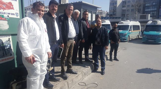 MİNİBÜSLER DEZENFEKTE EDİLDİ
