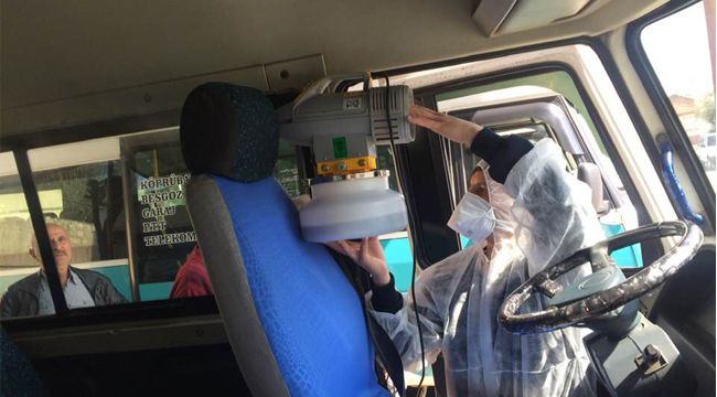 ÖDEMİŞ'TE TİCARİ ARAÇLAR İLAÇLANDI