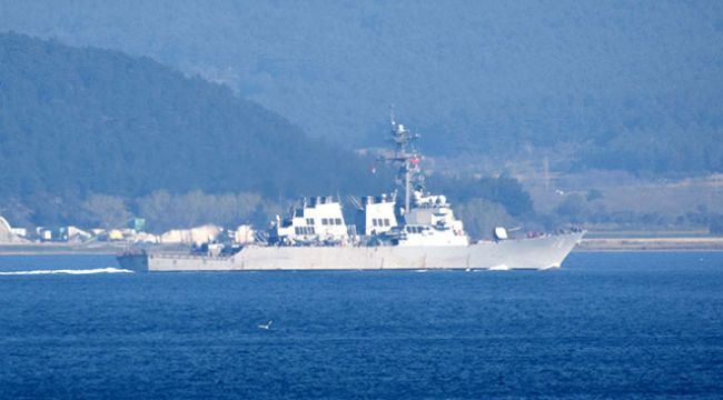 ABD savaş gemisi USS Porter, Çanakkale Boğazı'ndan geçti