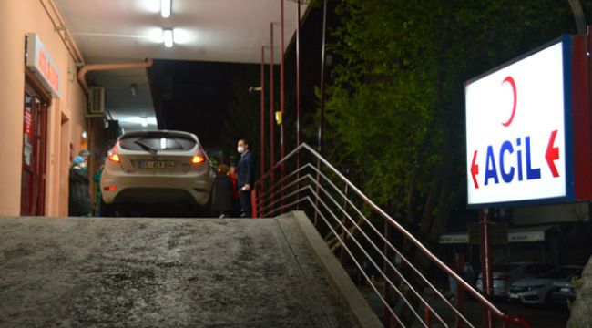 Ağır yaralı halde direksiyona geçip, hastaneye geldi