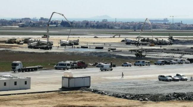 Atatürk Havalimanı'ndaki hastanenin zemin betonu dökülmeye başlandı