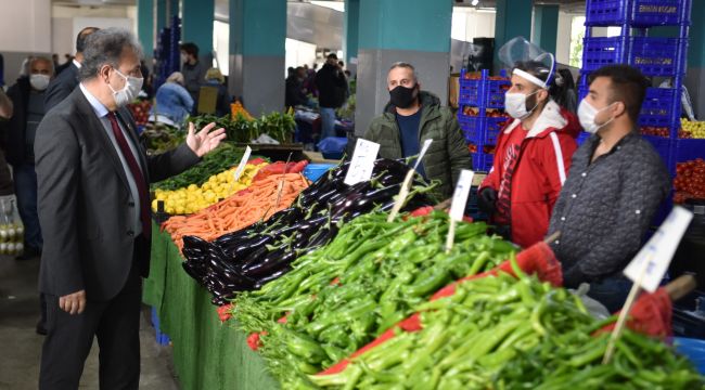 BAŞKAN İDUĞ PAZARLARI DENETİME ÇIKTI