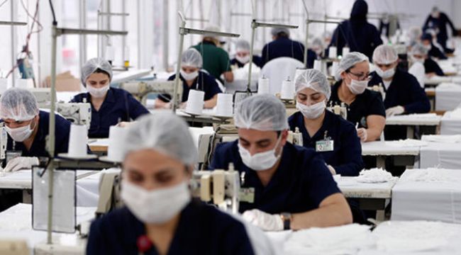 DİKİMEVLERİNDE HAFTADA 1 MİLYON MASKE ÜRETİLİYOR