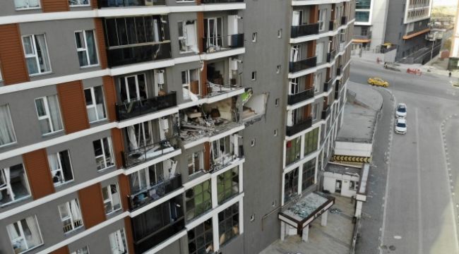 Esenyurt'ta doğalgaz patlamasının yaşandığı bina havadan görüntülendi