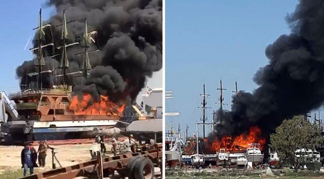 Gezi teknesinde yangın