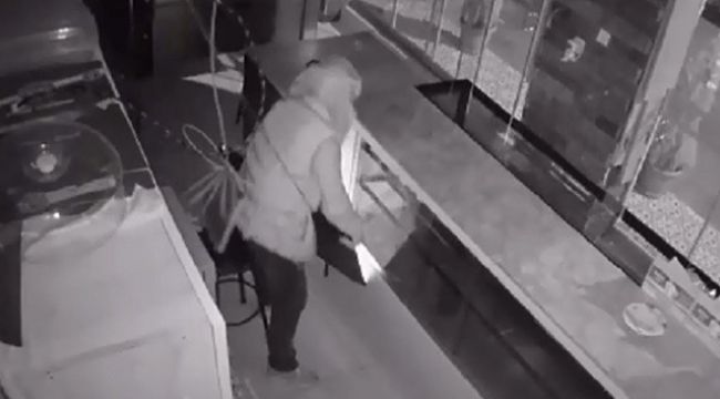 İş yerinden televizyon çalan hırsız güvenlik kamerasına yakalandı