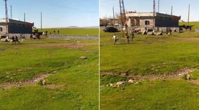 Jandarmayı karşılarında gören gençler nereye kaçacağını şaşırdı