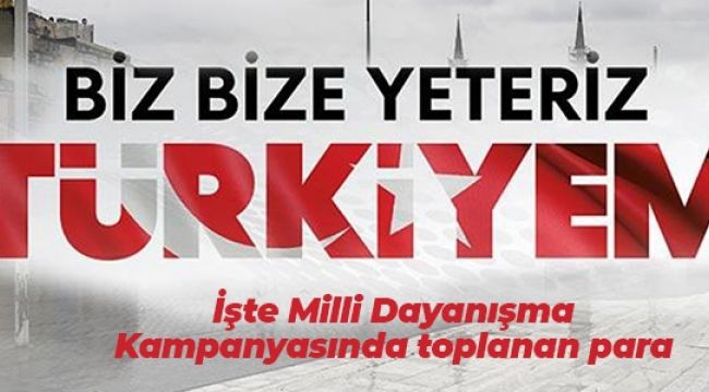 Milli Dayanışma Kampanyası'na destek rakamları açıklandı