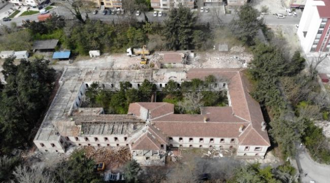 Pandemi hastanesi çalışmaları havadan görüntülendi