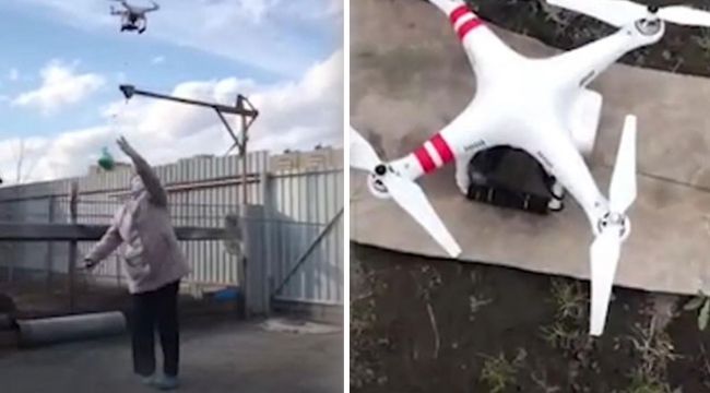 Rusya'da drone ile kek servisi