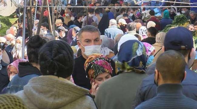Sokağa çıkma yasağının ardından pazar yerine akın ettiler