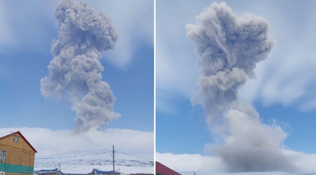 Yanardağında patlama sonrası kül yağmuru görüldü