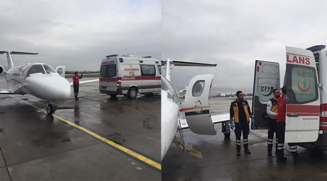 15 aylık bebek uçak ambulansla Erzurum'dan Kayseri'ye getirildi