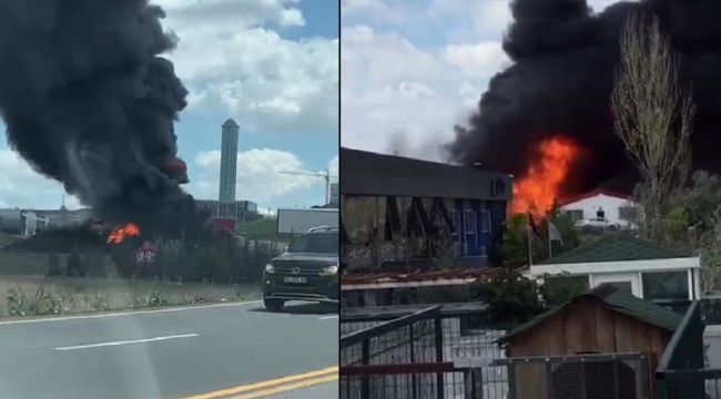 Ankara'da boya fabrikasında yangın