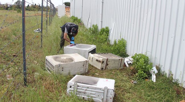 Antalya'da el arabasıyla klima hırsızlığı