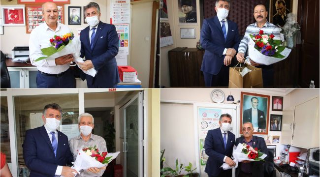 BAŞKAN SANDAL'DAN MUHTARLARA BAYRAM ZİYARETİ