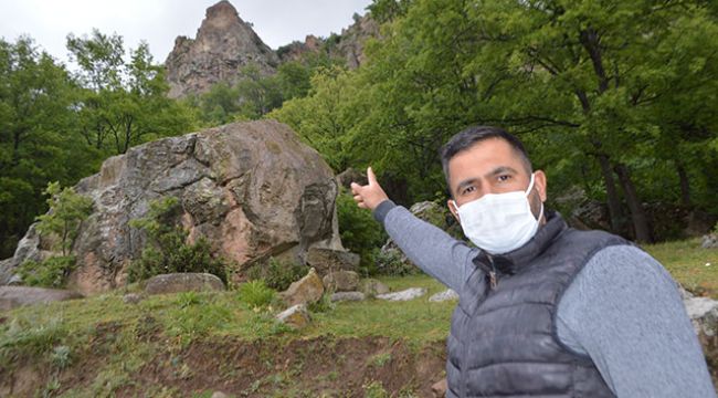 Düşen kayalar köylüleri tedirgin ediyor