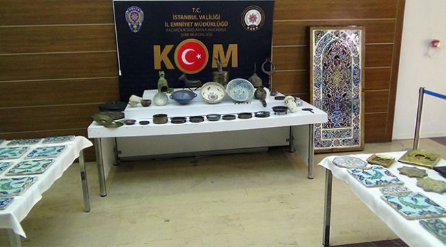 İstanbul&#039;da tarihi eser operasyonu: 78 parça eser ele geçirildi