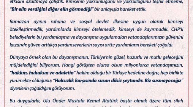 'KİMSEYİ ÖTEKİLEŞTİRMEDİK, KAYIRMADIK'
