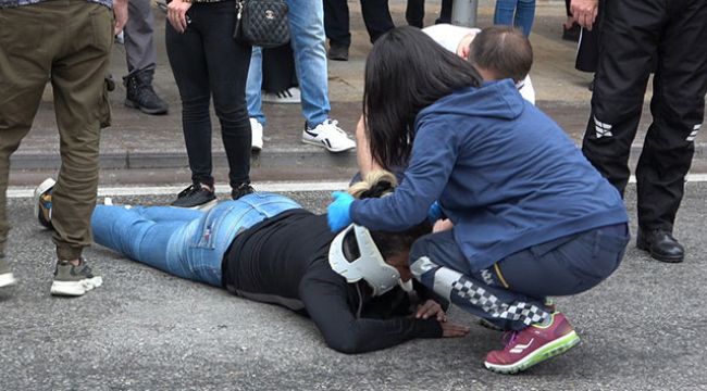 Köpekten korkan kadın motosikletten düşerek yaralandı