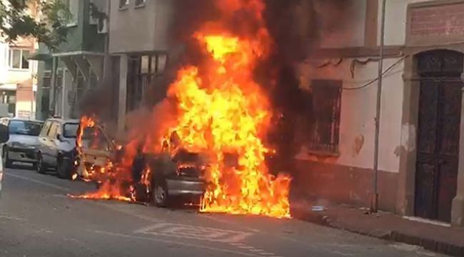 LPG'li otomobil alev topuna döndü.