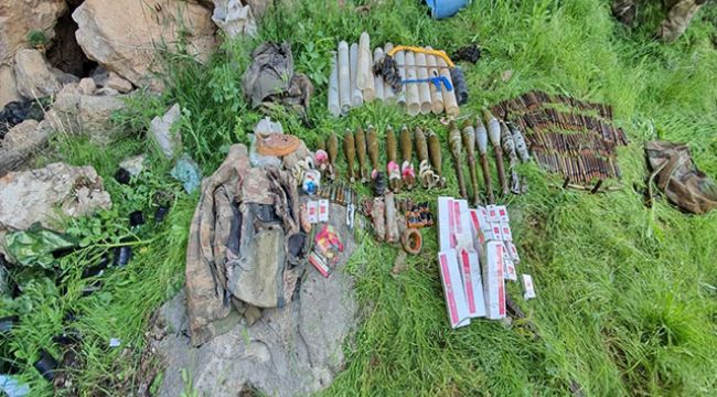MSB: Hakkari'de, PKK'ya ait mühimmat ve yaşam malzemeleri imha edildi