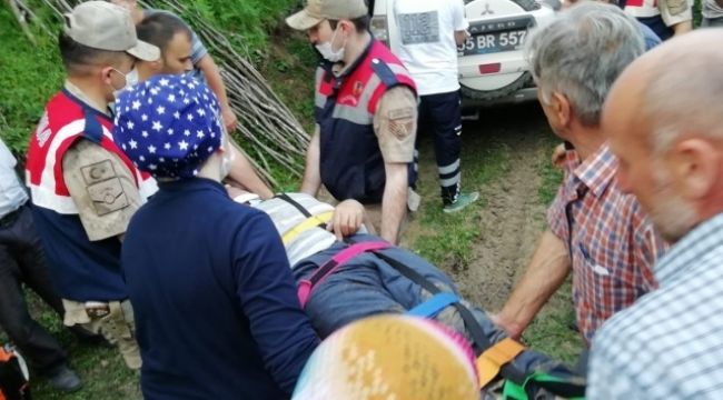 Samsun'da yamaçta mahsur kalan şahıs kurtarıldı