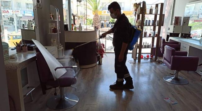 URLA’DA AÇILACAK OLAN İŞLETMELER DEZENFEKTE EDİLDİ