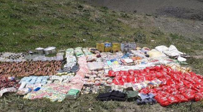 Van'da PKK'ya ait yaşam malzemesi ele geçirildi