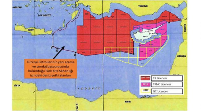 DOĞU AKDENİZ'DE YENİ RUHSAT BAŞVURUSU YAPILAN SAHALAR