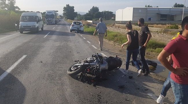 Tire'de kask hayat kurtardı