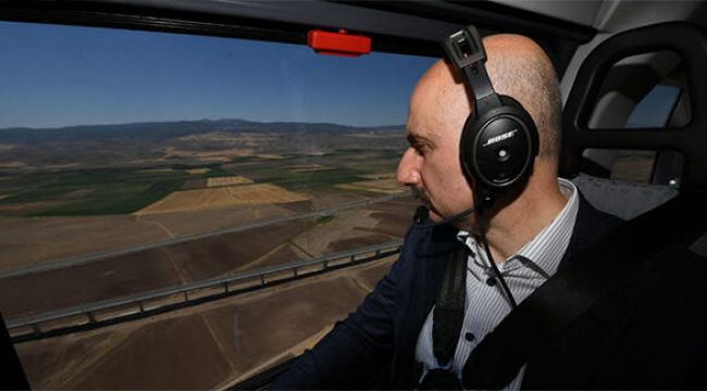 Ankara-Sivas YHT Projesini helikopter ile havadan inceledi