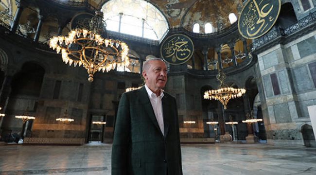 Cumhurbaşkanı Erdoğan'dan Ayasofya paylaşımı