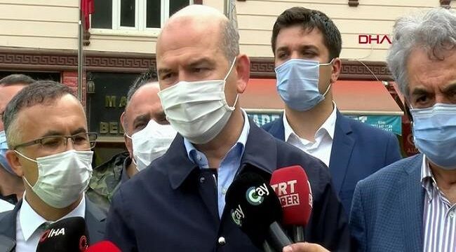 İçişleri Bakanı Soylu, sel bölgesinde