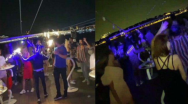 İstanbul Boğazı'nda koronavirüs salgınına rağmen yat partisi!
