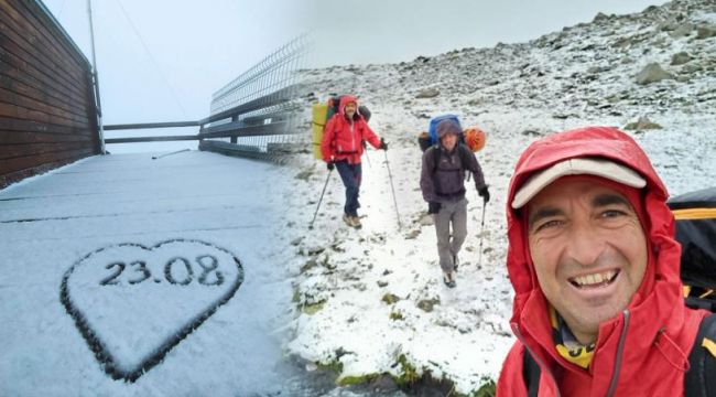Ağustos ayında Kaçkar Dağı'na kar yağdı
